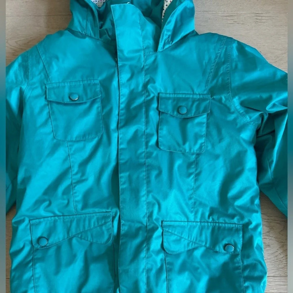Burton Dryride Snowboard Ski Jacket Insulated Hooded Turquoise Girls XL (US 18) - Picture 3 of 8